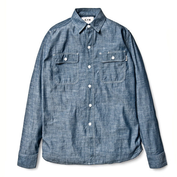 A.P.C. + Carhartt Chambray Shirt / Blue, Rinsed